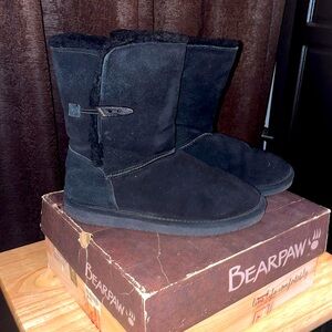 BearPaw Victorian Black Boots